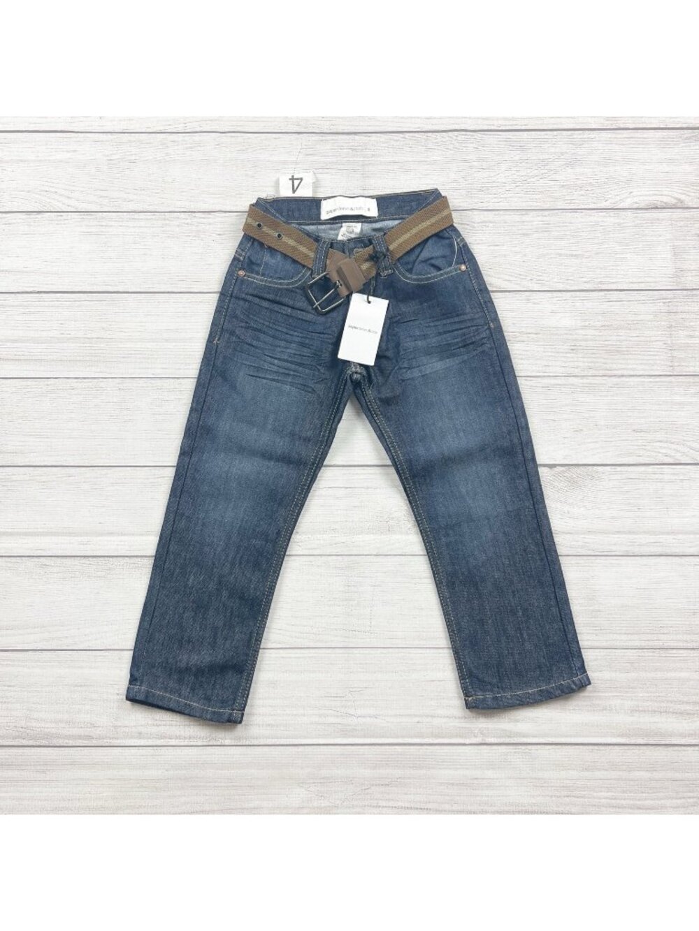 Paperdenim&Cloth Boys Denim Jeans Belt Blue Adjustable Waist NWT 4